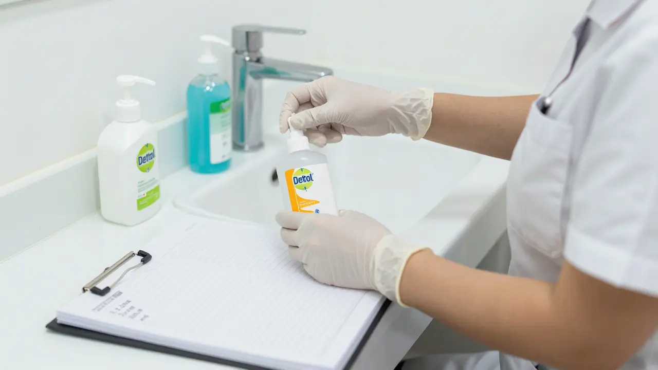 Masérka dezinfikuje nástroje v určené zóně s vedením záznamů o čištění.