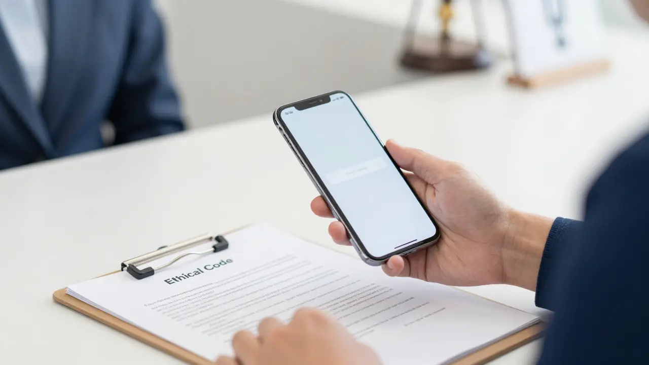 Detail ruky potvrzující platbu předem a podepisující etický kodex studia.