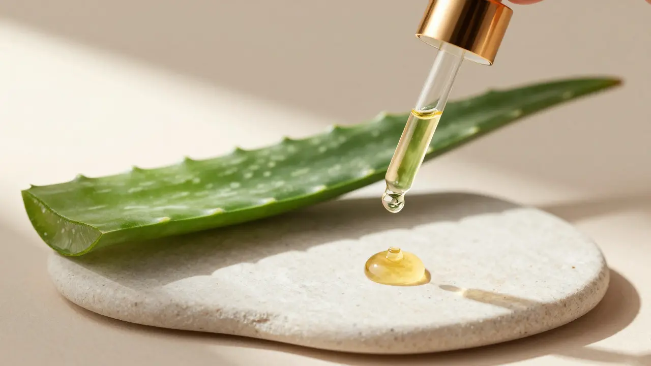 Aloe vera a kapebnice symbolizující přírodní složky gelů